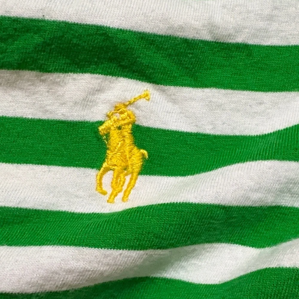 Ralph Lauren Green and White Striped Tee - Picture 3 of 5